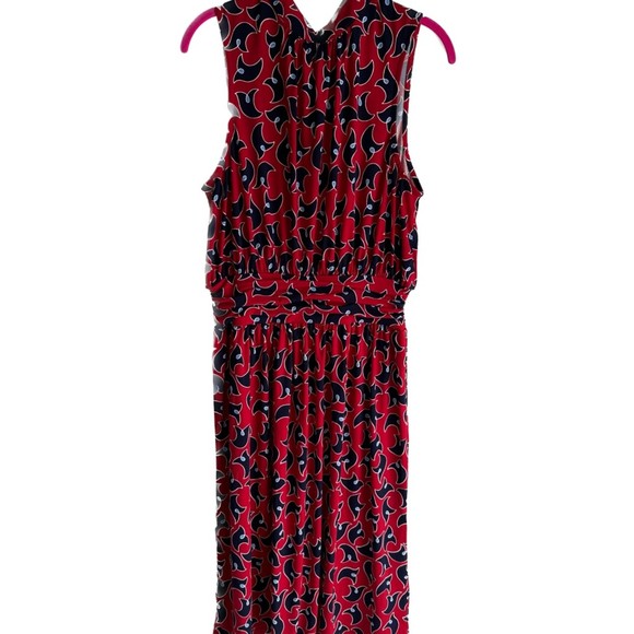 NWT LEOTA Red and Navy High Neck Ladies Career Party Dress, M - Picture 3 of 8